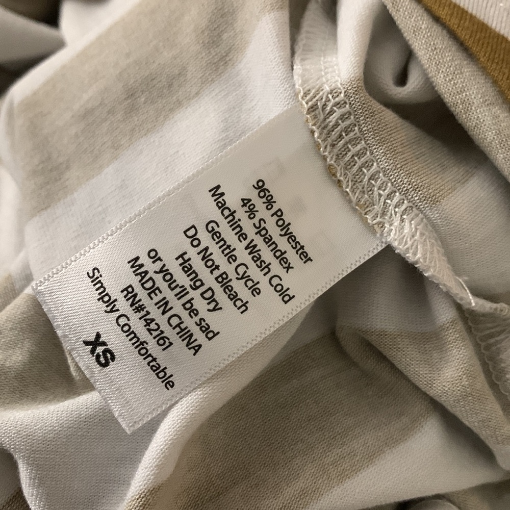 Lularoe Irma tunic loose blouse hi-low shirt XS oversize golden brown stripe - Picture 10 of 15